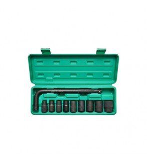 Trusa chei tubulare 10-24 mm Cr-Mo 1-2 inch cu prelungitor L 250 mm 10 piese Cod: BK90047