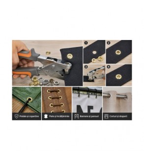 Set cleste montat ocheti metalici 10 mm cu 500 capse aurii si argintii Cod: AAA602