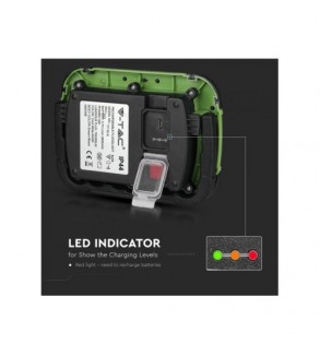 Proiector LED reincarcabil V-TAC 10W Samsung 700lm 4000K USB SOS IP44 Cod: 20037