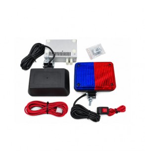 Stroboscoape auto 12V rosu-albastru set 2 bucati cu modul de comanda Cod: WF01B