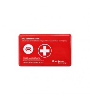 Kit siguranta auto complet trusa cutie rosie DIN 13164-2022 vesta 2 triunghiuri geanta stingator A58