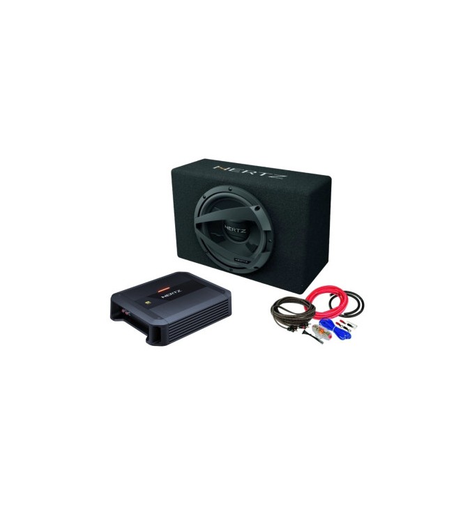 Subwoofer auto Hertz DBX 30.3 300 mm 250W RMS cu amplificator Hertz Dieci Power 2.200 si kit cabluri complet