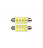 Becuri LED sofit SV8.5 39 mm 16 SMD 1210 12V alb set 2 bucati Cod: 85630