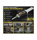 Adeziv epoxidic bicomponent metal 70 g fier otel reparatii Cod: BK00491