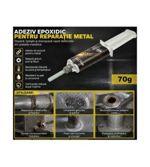 Adeziv epoxidic bicomponent metal 70 g fier otel reparatii Cod: BK00491