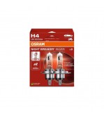 Becuri auto halogen Osram H4 Night Breaker Silver +100% 60-55W 12V set 2 bucati Cod: 387453