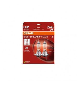 Becuri auto cu halogen Osram H7 Night Breaker Silver +100% 55W 12V set 2 bucati Cod: