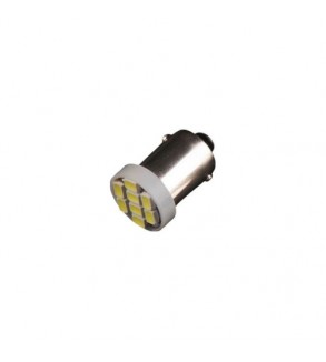 Becuri LED auto T4 BA9S TV tip vechi 8 SMD 1206 24V 80 lumeni 6000K lumina alba set 2 bucati Cod: JSUN48