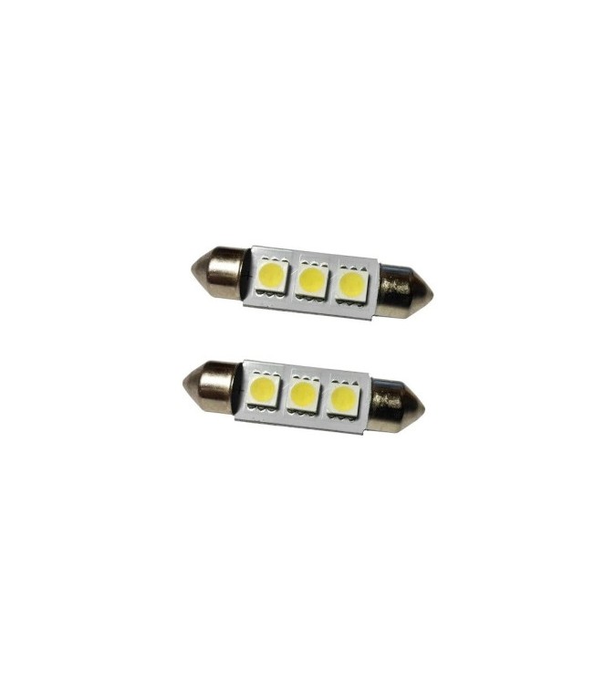 Becuri LED Sofit 11 x 39 mm 3 SMD 5050 24V lumina alba set 2 bucati Cod: JSUN50