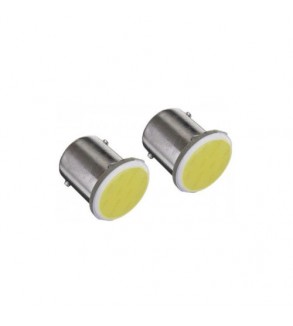 Becuri cireasa LED ART o faza 3W COB BA15S TV tip vechi simetric lumina galbena 12V set 2 bucati