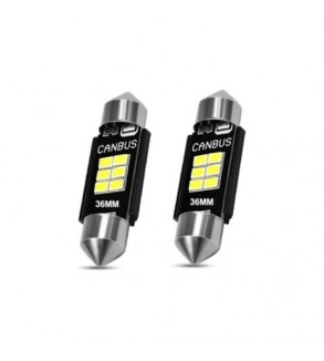 Becuri LED Sofit 36 mm Canbus 6 SMD 2835 240 lumeni 12V lumina alba set 2 bucati Cod: JSUN16
