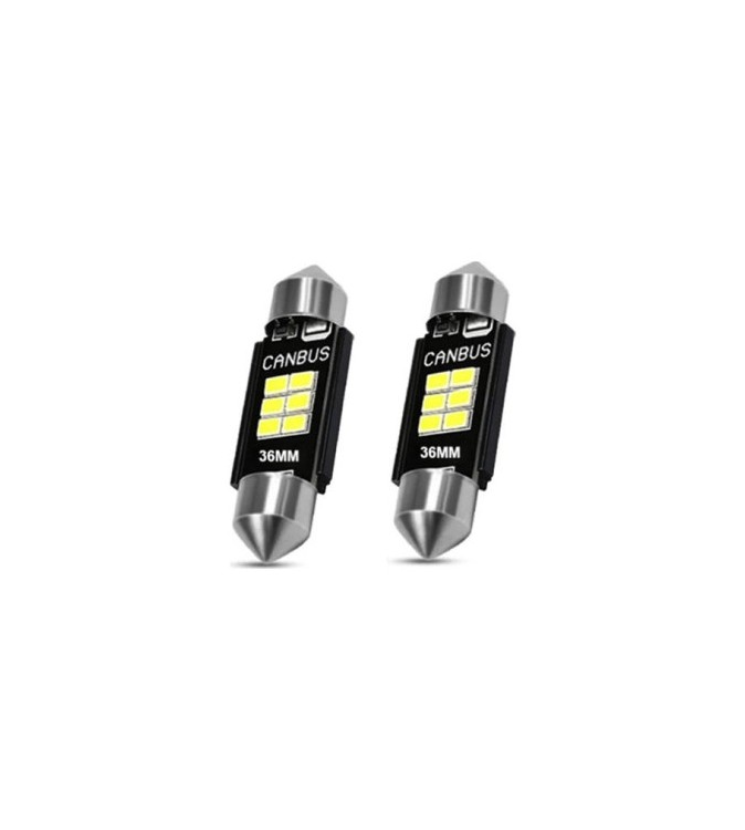 Becuri LED Sofit 36 mm Canbus 6 SMD 2835 240 lumeni 12V lumina alba set 2 bucati Cod: JSUN16