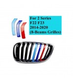 Set ornamente dungi grila fata auto compatibile BMW Seria 2 F22 F23 2014-2021 varianta grila 8 lamele  Cod: CT-GS-072 TIP B