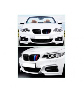 Set ornamente dungi grila fata auto compatibile BMW Seria 2 F22 F23 2014-2021 varianta grila 8 lamele  Cod: CT-GS-072 TIP B