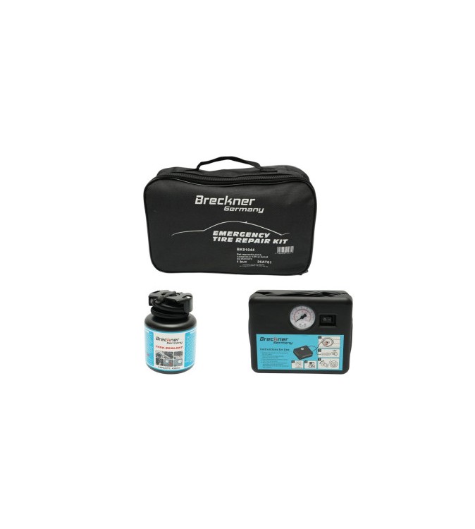 Kit reparatie pana anvelope cu compresor aer 12V si solutie etansare 450 ml  Cod: BK91044