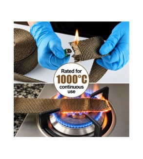 Banda termica termoizolanta Titanium galerii evacuare tobe esapament auto moto 1000Â°C 5cm x 12m  Cod: RAZ945
