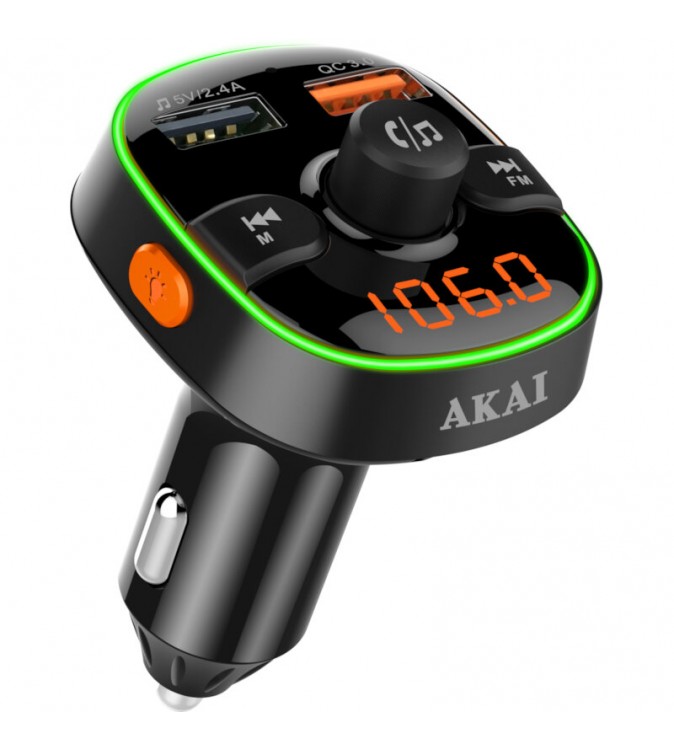 Modulator-FM-Akai-FMT-52BT--Bluetooth--USB--functie-incarcator-telefon--microfon-incorporat--afisaj-LED
