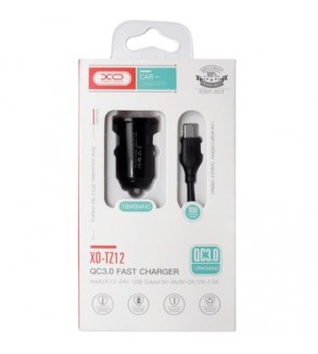 Incarcator-auto-Quick-charge-QC30-18W--cablu-Type-C-Cod--XO-TZ12C