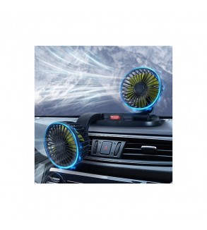 Ventilator auto dublu  cu mufa USB  12-24V Cod:FS-1308