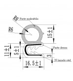Rola cheder cauciuc  universal cu insertie de metal, 10 metri  Cod: FS-1334