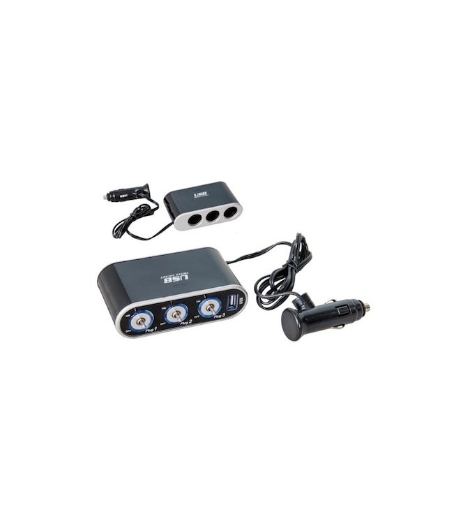 Prelungitor bricheta 3 cai ,intrerupator si USB 1000mA Cod:WF-861