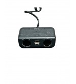 Prelungitor bricheta  cu USB si voltmetru Premium  Negru Cod:1676
