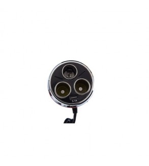 Prelungitor bricheta 3x1 si USB 3100 mA,120W, 12v - 24v, Negru Cod:1514