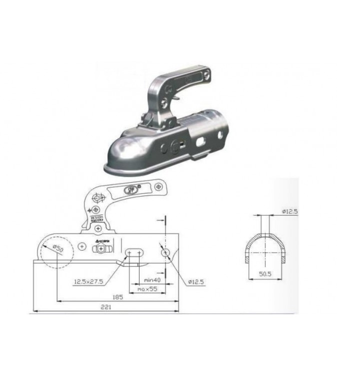 Cupla remorca rotunda Cod:BC2300C