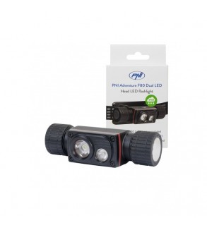 Lanterna frontala PNI Adventure F80 Dual LED 1000 lm 6W 2200 mAh IP68