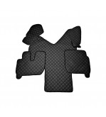 Covor auto imitatie piele dedicat Camion Iveco Stralis ,Cutie automata Negru-Rosu Cod:LUX-563