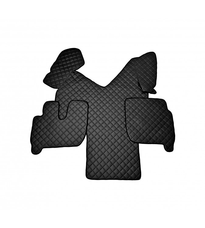 Covor auto imitatie piele dedicat Camion Iveco Stralis ,Cutie automata Negru-Rosu Cod:LUX-563