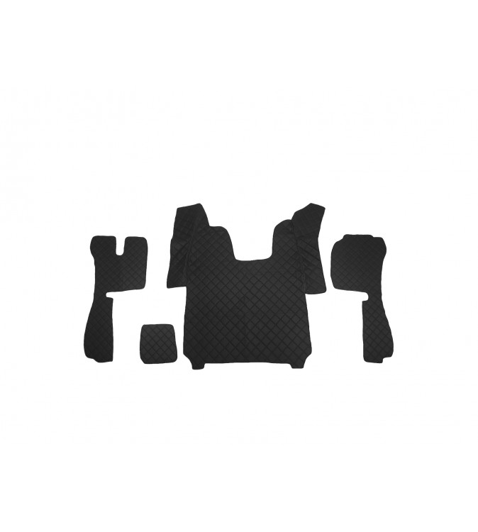 Covor auto imitatie piele dedicat Camion Scania R 2016, doua locuri pneumatice,Cutie automata Negru-Rosu Cod:LUX-863