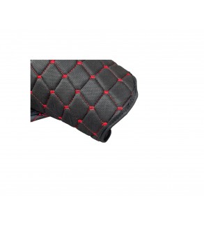 Covor auto imitatie piele dedicat Camion Renault T,podea plata,Cutie automata Negru-Rosu Cod:LUX-833