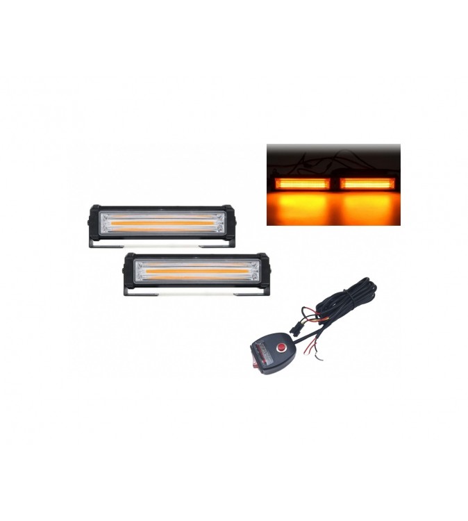 Set 2 proiectoare cu functie stroboscopica Lumina:Portocalie 12-24V Cod:206-2C