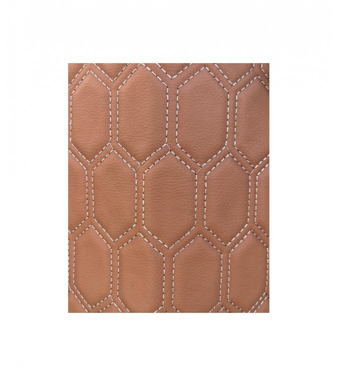 Material imitatie piele tapiterie hexagon maro -cusatura gri Cod:Y06MG Material imitatie piele tapiterie hexagon maro -cusatura gri Cod:Y06MG