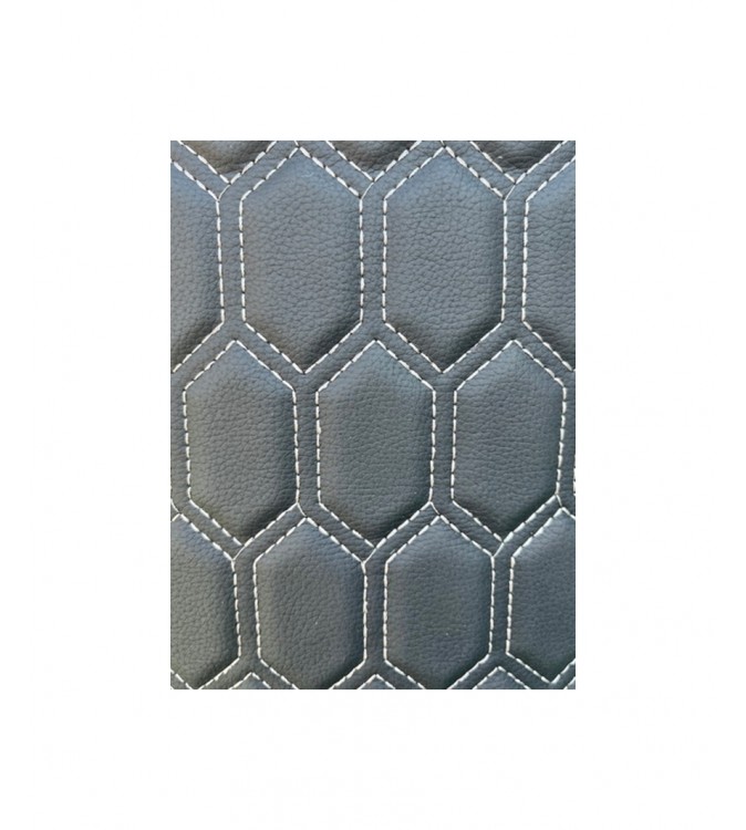 Material imitatie piele tapiterie hexagon negru -cusatura gri Cod:Y06NG Material imitatie piele tapiterie hexagon negru -cusatura gri Cod:Y06NG