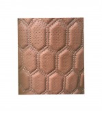 Material imitatie piele tapiterie hexagon cu gaurele maro-cusatura gri Cod:Y03MG