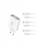 Incarcator retea 4 USB : 1USB Quick charge QC3.0 + 3USB 2.4A cu cablu  Type-C  Cod:XO-L100C