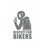 Abtibild "RESPECT FOR BIKERS" diverse culori Cod: XL-01 - Alb Reflectiv XL-01-02