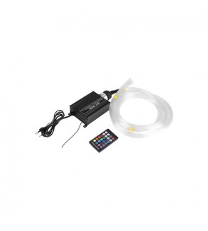 Kit fibra optica LED RGB+W plafon instelat cu efect meteorit (Stea Cazatoare) 760 fire ,3m 12V   Cod: HH-76023