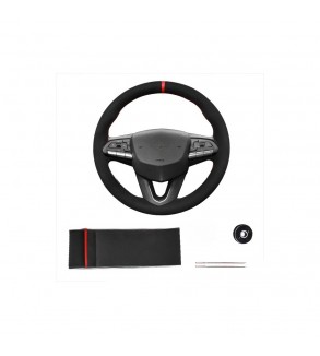 Husa volan cu ac si ata  imitatie alcantara , marime M, culoare Negru  Cod: WK-1002