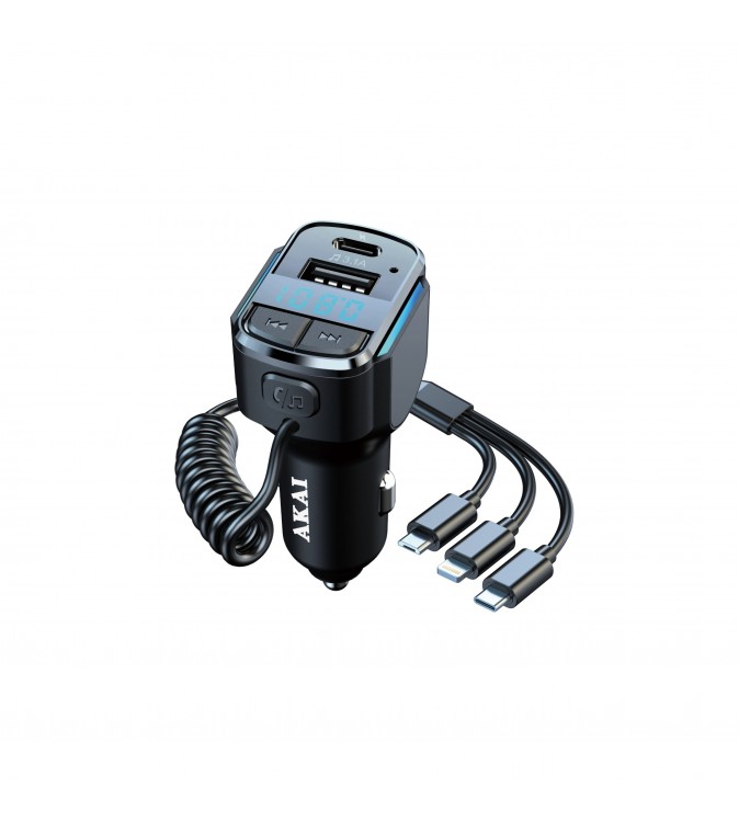 Modulator FM cu trei tipuri  mufe de incarcare (tip C, micro USB si lightening) Cod: FMT-32BT
