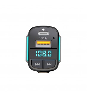 Modulator FM cu trei tipuri  mufe de incarcare (tip C, micro USB si lightening) Cod: FMT-32BT