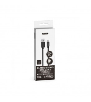 Cablu de date Micro USB, V-TAC, Seria Silver, Negru, 1m Cod: VT-5331