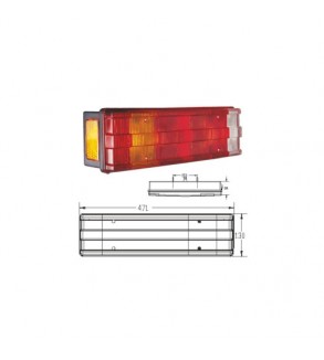 Lampa stop camion remorca partea stanga cu mufa in dreapta 5 functii  Cod: 326031-SKT