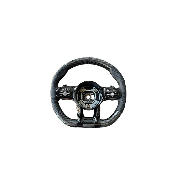 Volan sport piele perforata si carbon compatibil cu modelele Mercedes  2010-2021  Produs compatibil - nu este OEM Cod: OCH-14