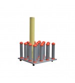 Stand de depozitare pentru role folie-autocolant, capacitate 16 role, dimensiune 57x57cm Cod: DP-1657