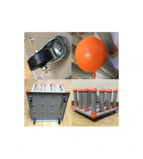 Stand de depozitare pentru role folie-autocolant, capacitate 16 role, dimensiune 57x57cm Cod: DP-1657