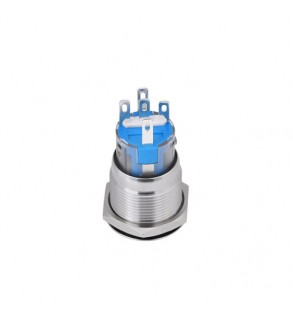 Buton cu Led  din aluminiu 12V , 19mm Cod: TLB241