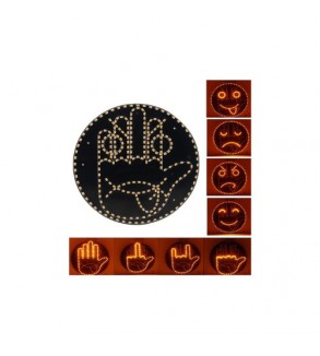 Panou LED tip emoticon zambaret , programabil, cu afisaje personalizabile controlate din telecomanda 12 gesturi Cod: FS-1804